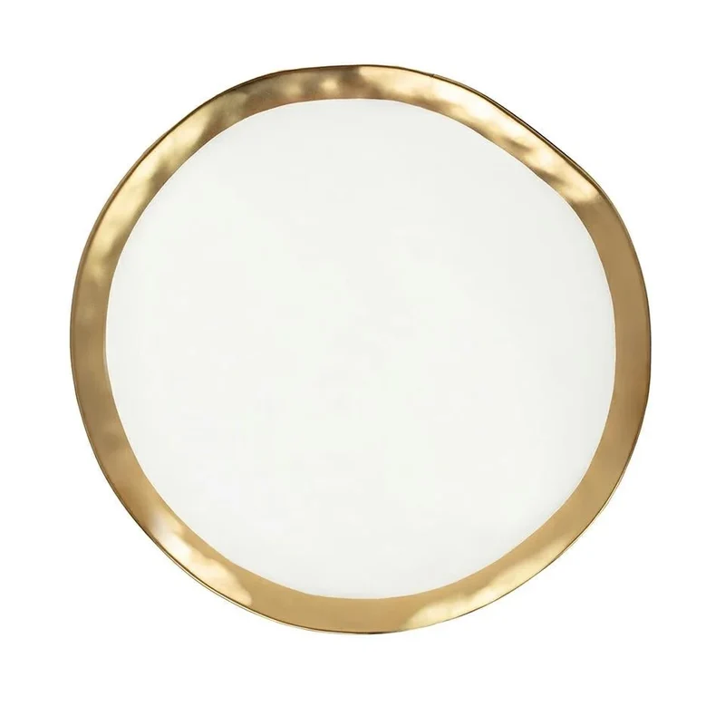 Tallrik KARE DESIGN - BELL, 31 cm, vit/guld