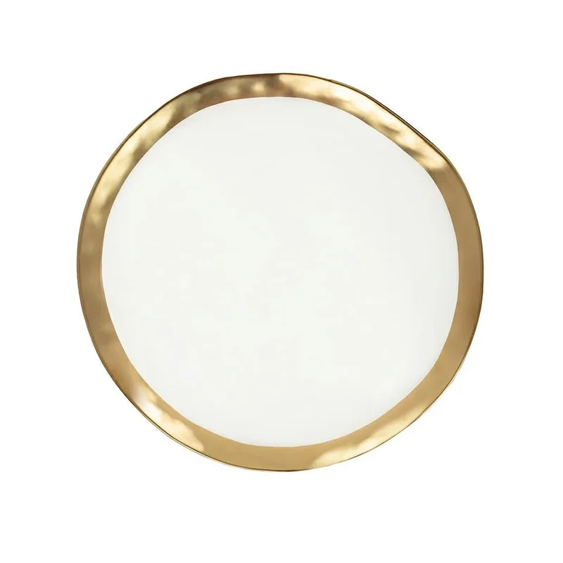 Tallrik KARE DESIGN - BELL, 25,5 cm, vit/guld