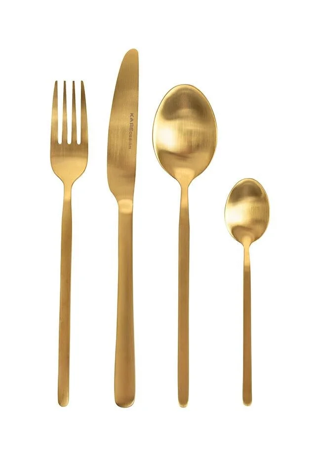 Bestickset KARE DESIGN - GLORIA MATT GOLD, 16 st