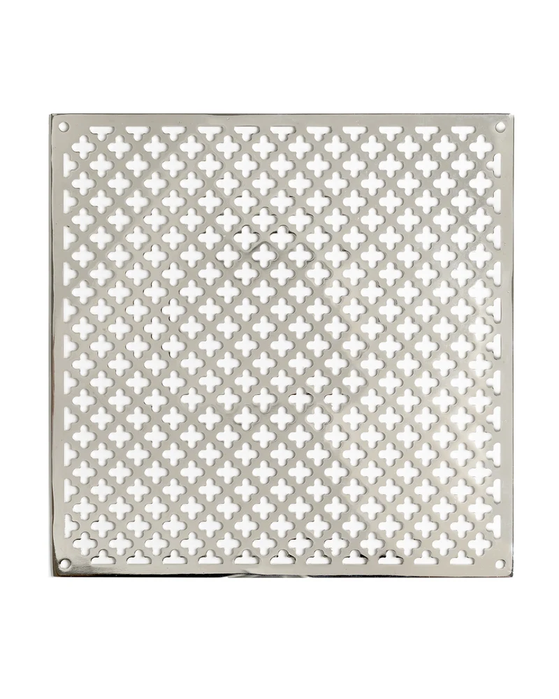 Ventilgaller klöverplåt - Nickel 200 x 200 mm