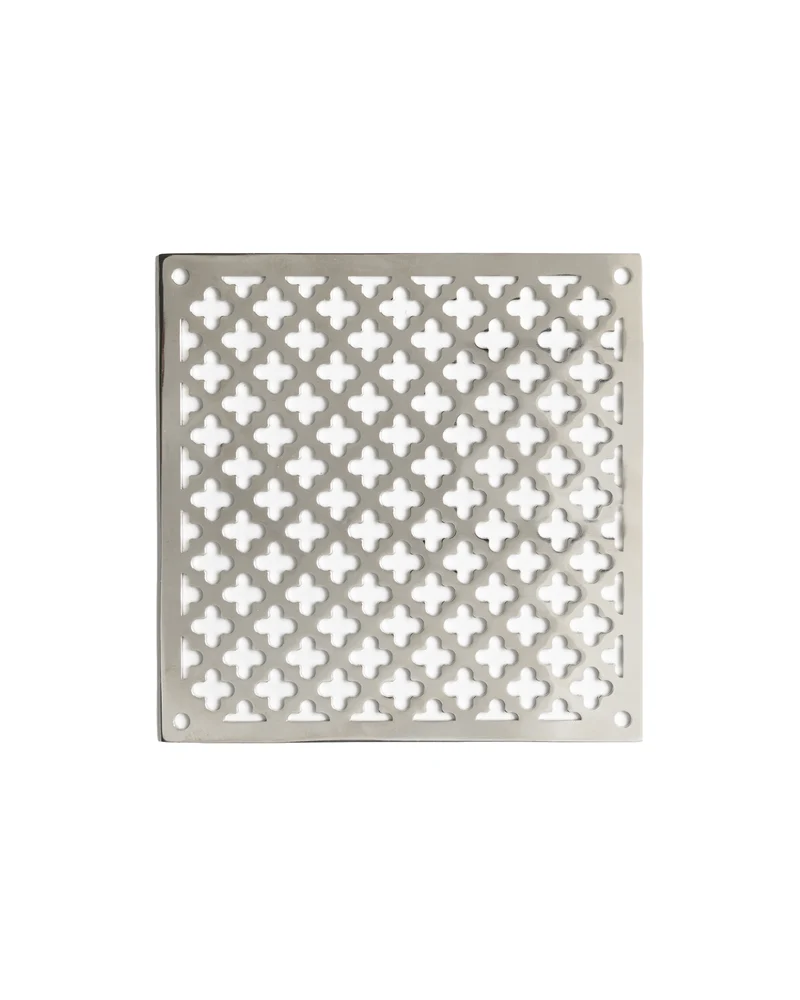 Ventilgaller klöverplåt - Nickel 120 x 120 mm