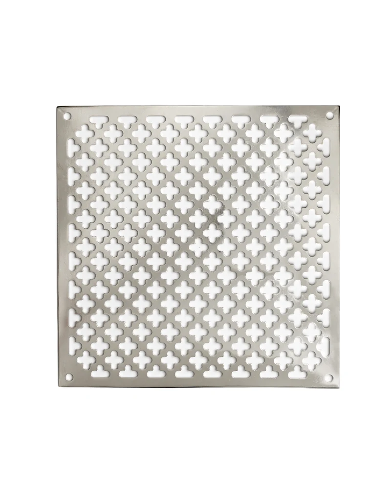Ventilgaller klöverplåt - Nickel 155 x 155 mm