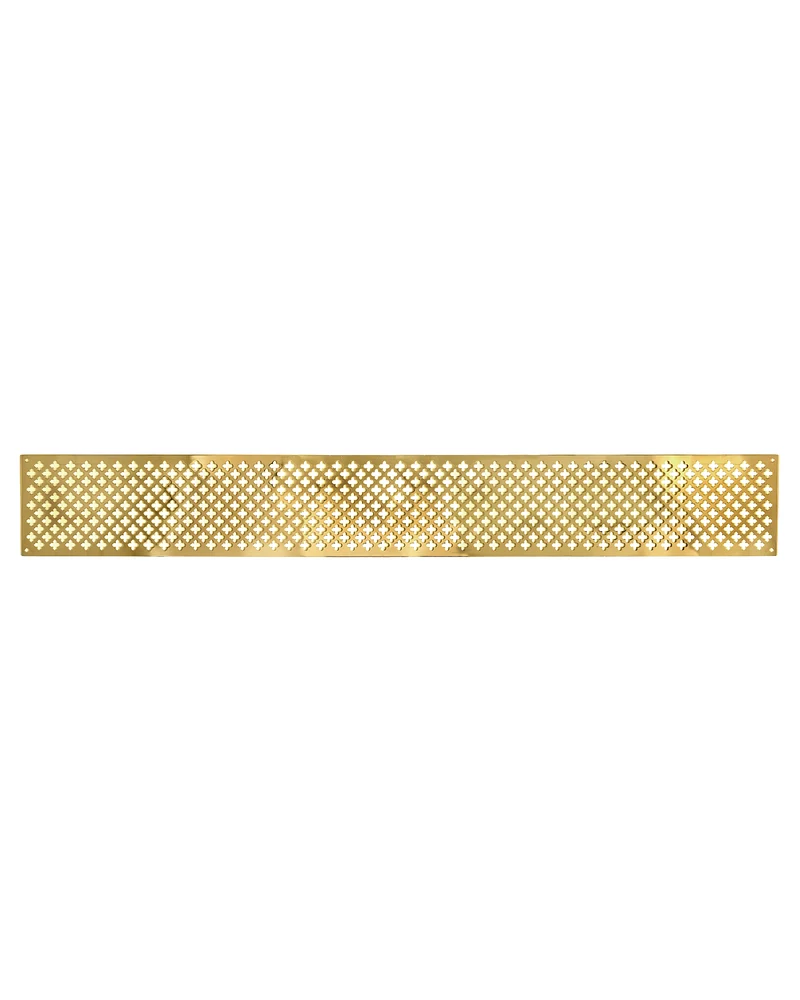 Ventilgaller klöverplåt - Mässing 100 x 750 mm