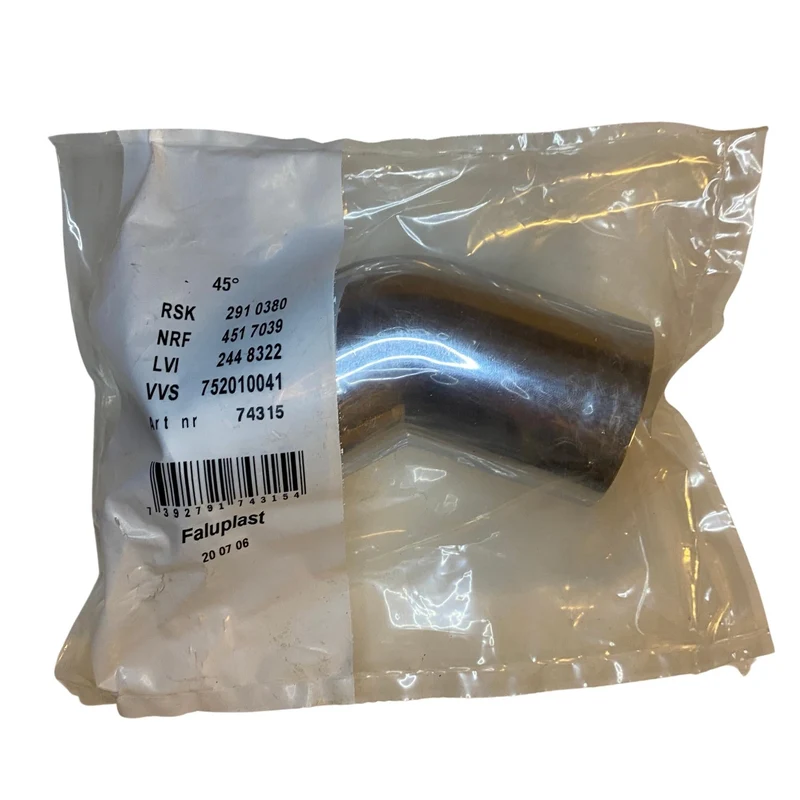 Rörvinkel 45° 40 mm krom Faluplast