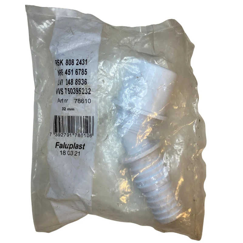 Multislangnippel 32mm PVC för avloppsanslutning Faluplast