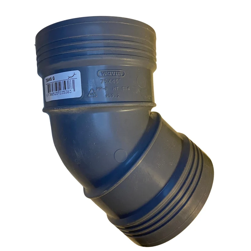 Böj 45° PP 75 mm Wavin 2 muff