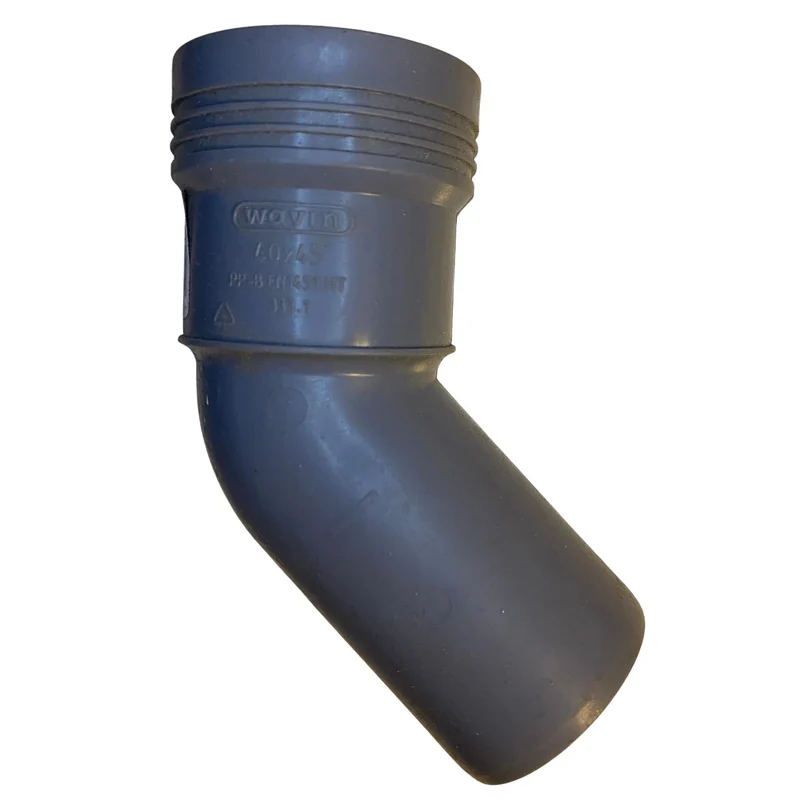 Avloppsböj 45° PP 40mm med muff Wavin