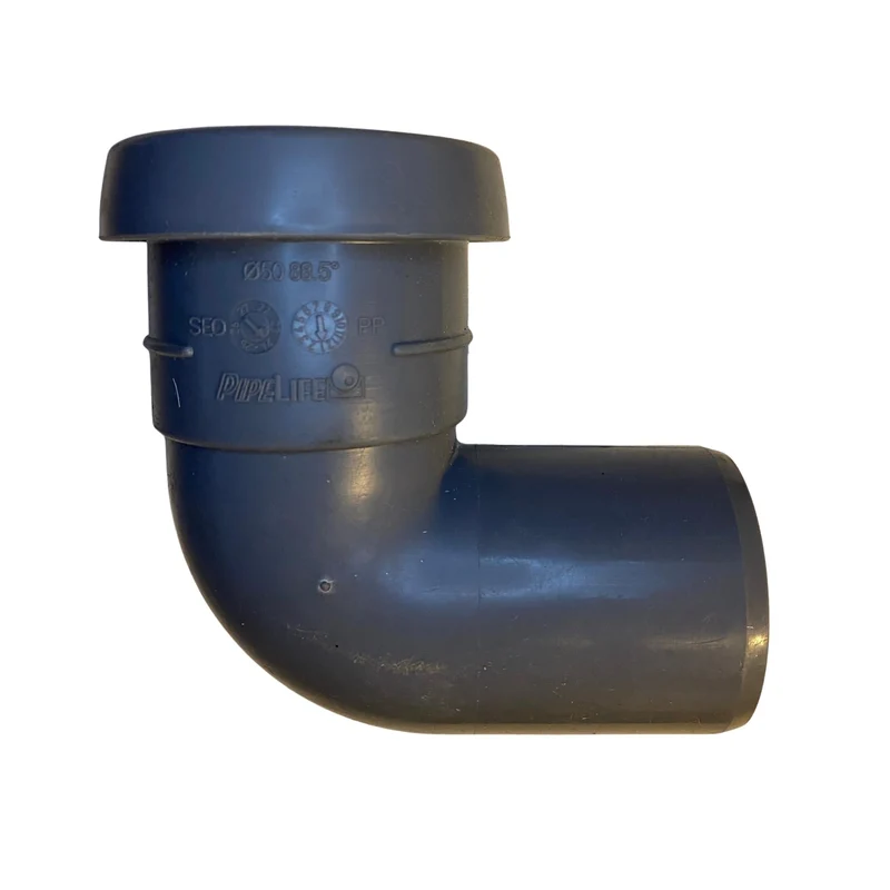 Avloppsböj 88,5° PP 50mm med muff Pipelife