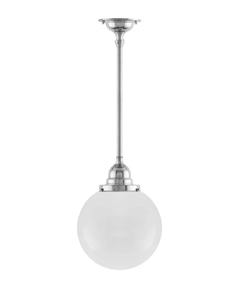 Badrumslampa - Taklampa Byströmpendel 100 nickel, klotskärm