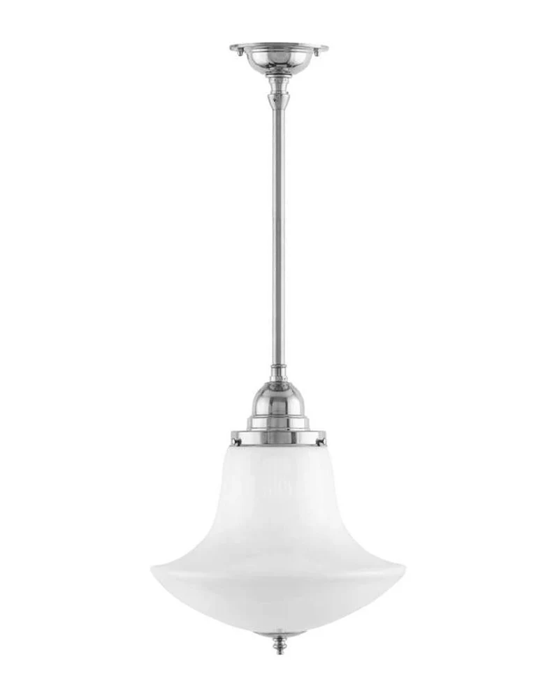 Badrumslampa - Taklampa Byströmpendel 100 nickel, klottrattskärm