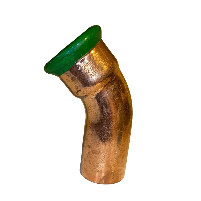 Pressböj 45° koppar 28 mm med 1 muff