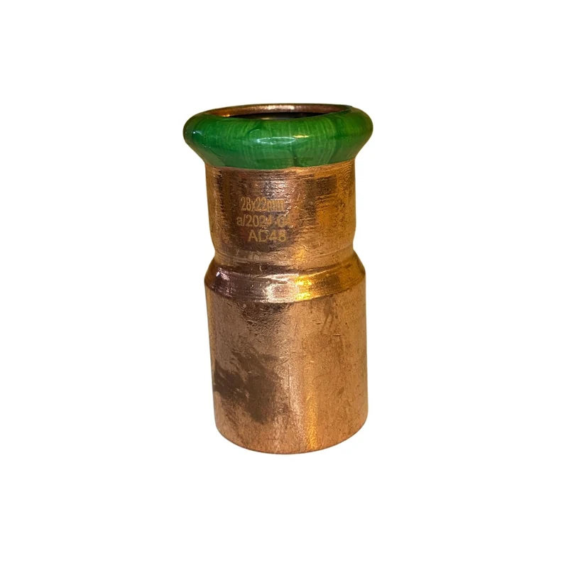 Press reducering koppar 28x22 mm med 1 muff