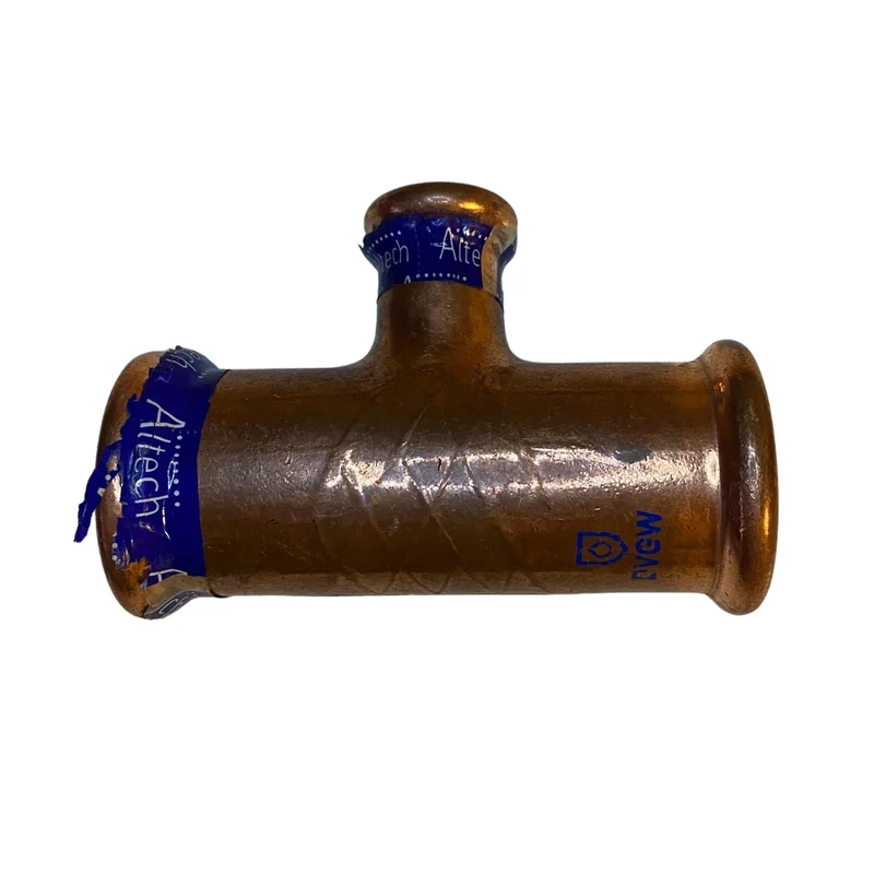 Press T-rör 28x15x28 koppar Altech