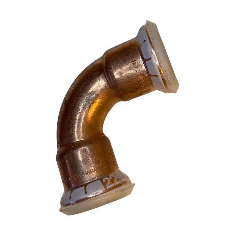 Press Böj 90° koppar 22 mm 2 muff Geberit M-profil