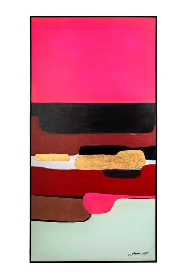 Tavla KARE DESIGN - ABSTRACT SHAPES PINK, 73x143 cm