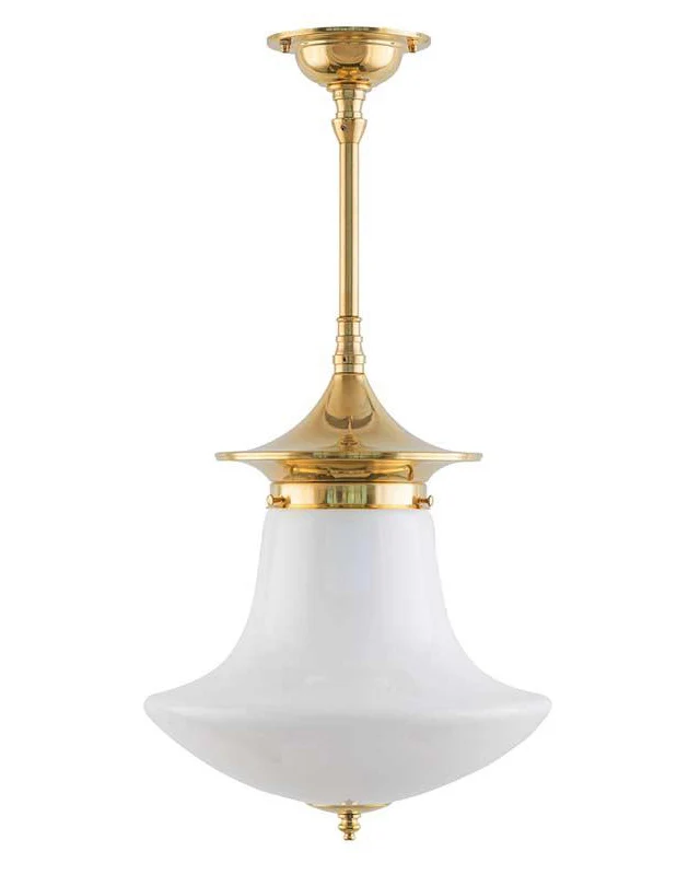 Badrumslampa - Taklampa Dahlbergspendel 100 mässing, klottrattskärm
