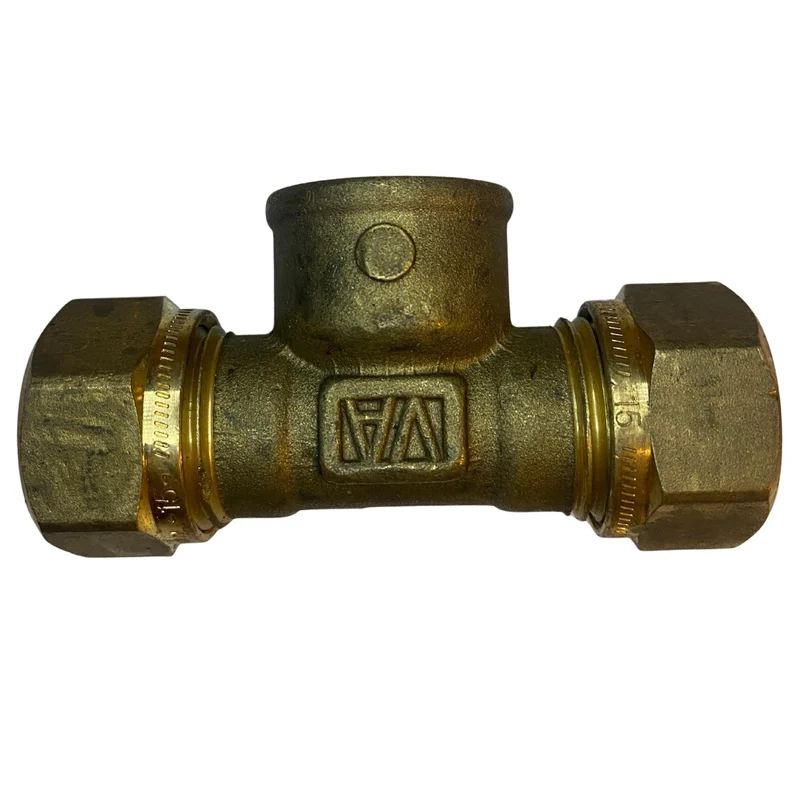 T-rörskoppling Vatette 15 mm mässing