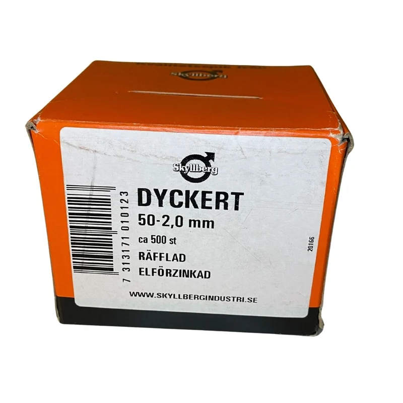 Dyckert 50 x 2,0 mm Räfflad Elförzinkad 500-pack