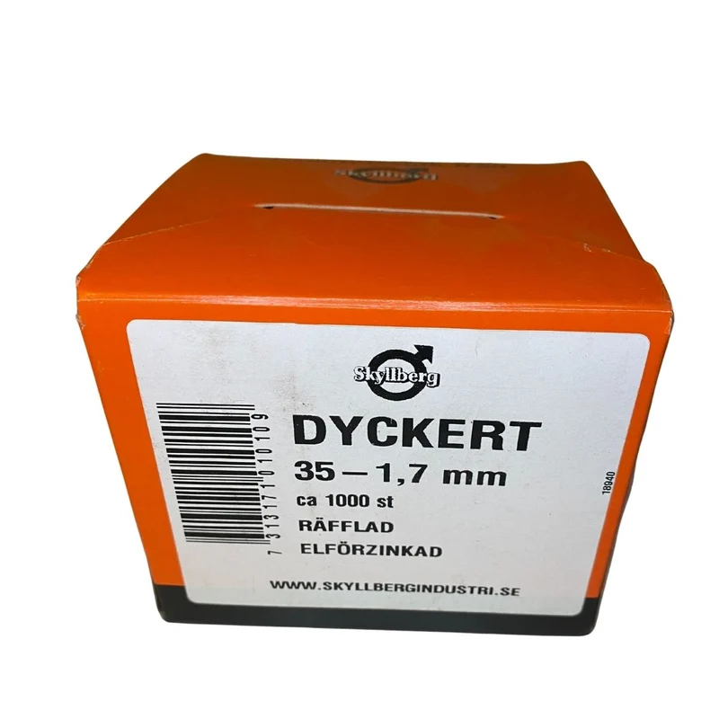 Dyckert 35 x 1,7 mm Räfflad Elförzinkad 1000-pack