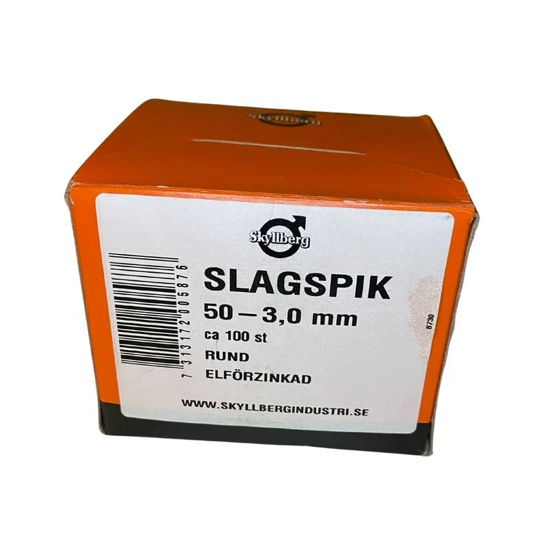 Slagspik 50 x 3,0 mm Rund Elförzinkad 100-pack