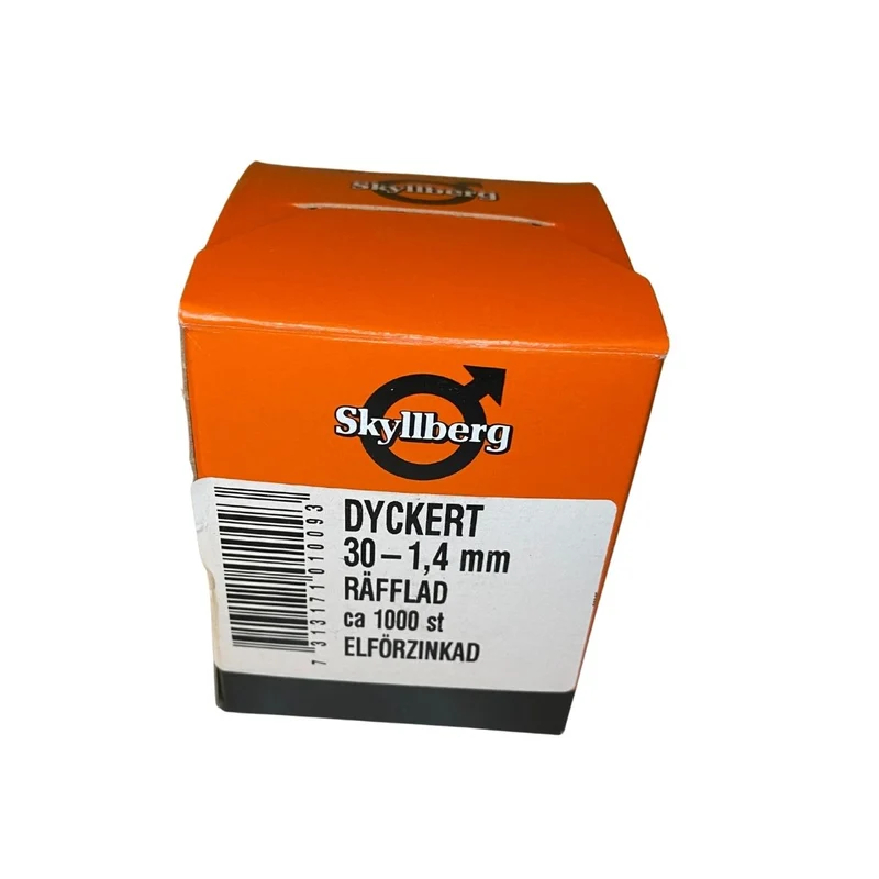 Dyckert 30 x 1,4 mm Räfflad Elförzinkad 1000-pack