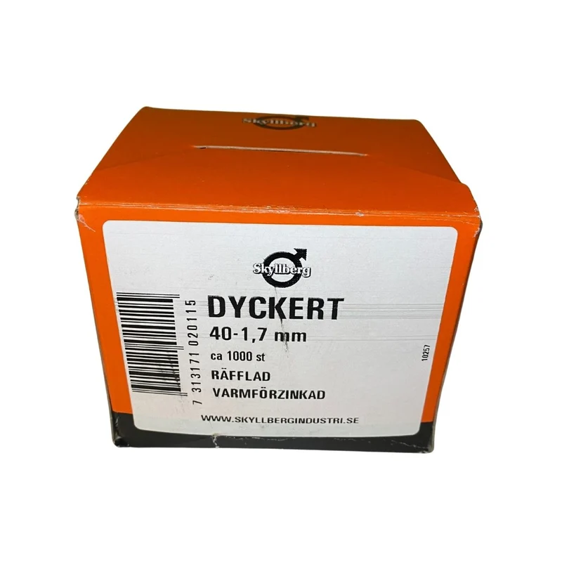 Dyckert 40 x 1,7 mm Räfflad Varmförzinkad 1000-pack