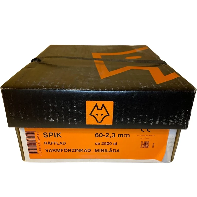 Räfflad spik 60x2,3 mm varmförzinkad 2500-pack