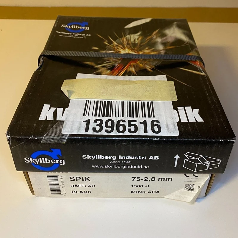 Skyllberg rafflad spik 75x2,8 mm blank 1500-pack