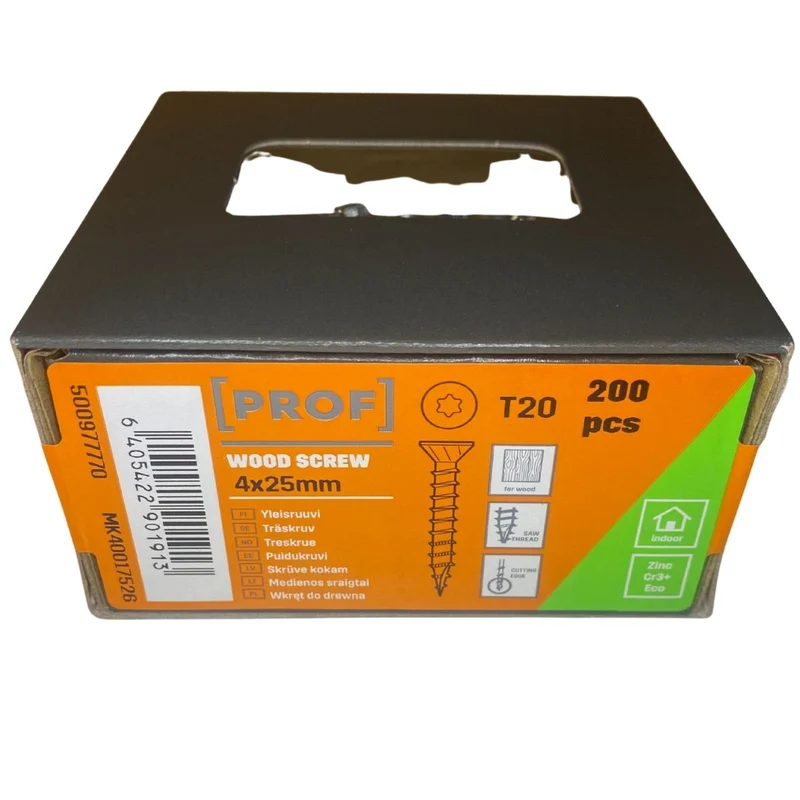 Träskruv 4x25 mm Prof FZB T20 Inomhus 200-pack