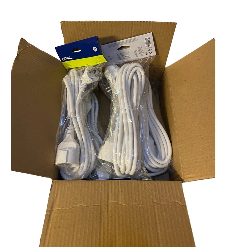 Skarvsladd Opal 5 meter - jordad, vit (10-pack)