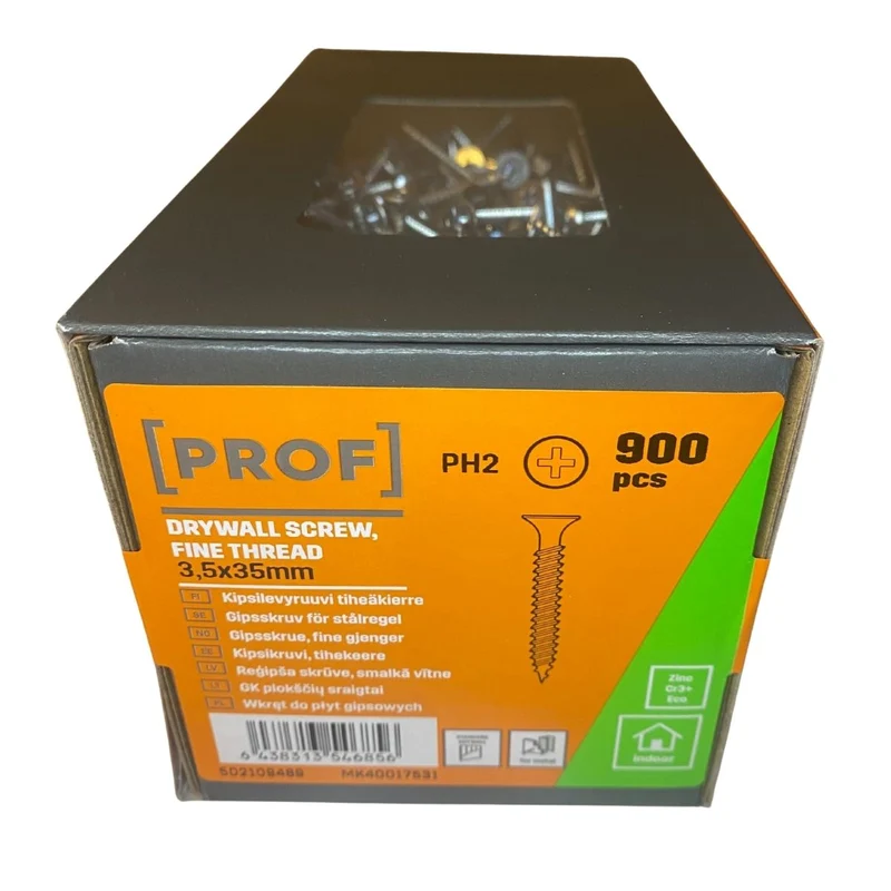 Gipsskruv 3,5x35 mm för stålregel Prof FZB PH2 Inomhus 900-pack