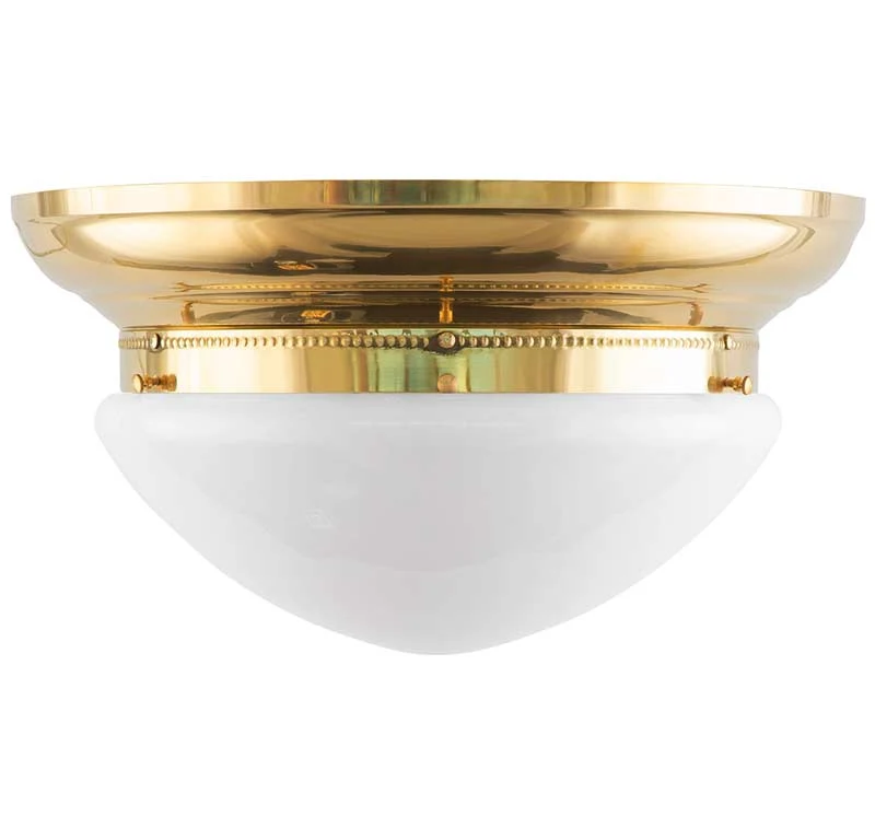 Plafond - Taklampa Frödingplafond 300 mässing, opalvit skärm