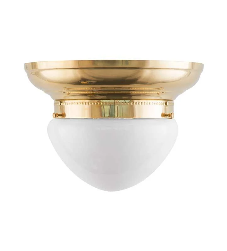 Plafond - Taklampa Frödingplafond 200 mässing, opalvit skärm