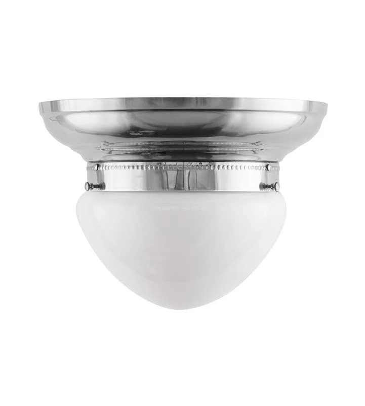 Taklampa - Frödingplafond 200 nickel, opalvit skärm