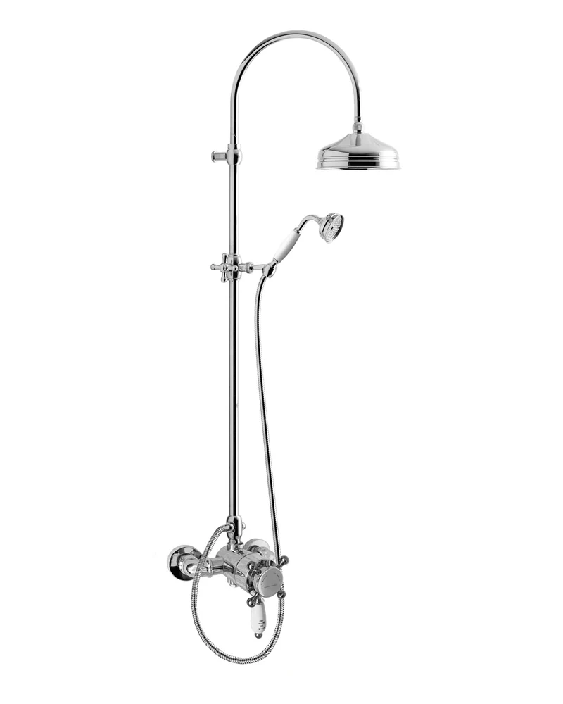 Duschset - Kensington retro med termostatblandare, krom