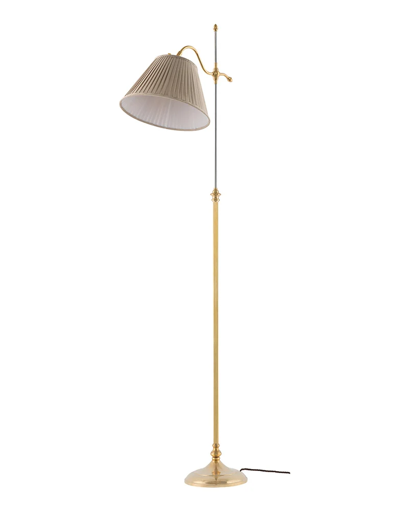 Golvlampa - Gullberg mässing, beige skärm