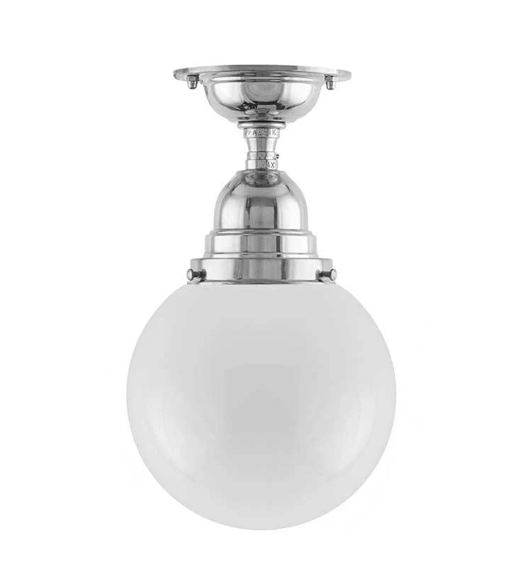 Badrumslampa - Byström 80 nickel, klotskärm
