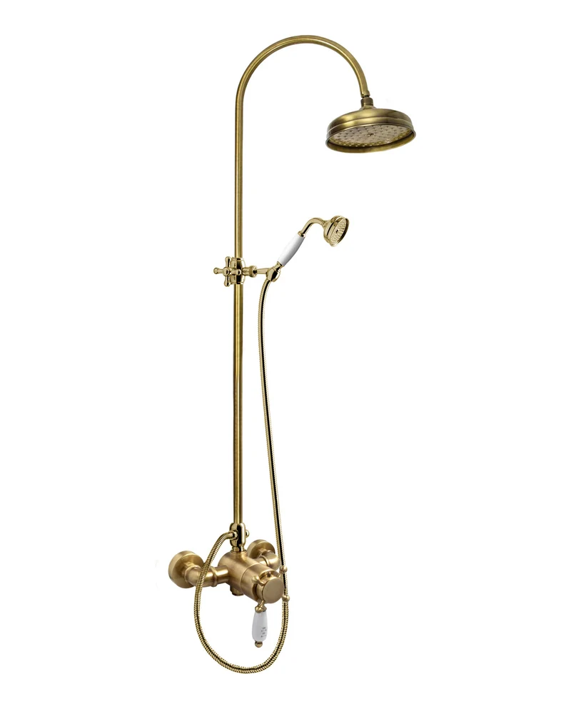 Duschset - Kensington retro med termostatblandare, brons