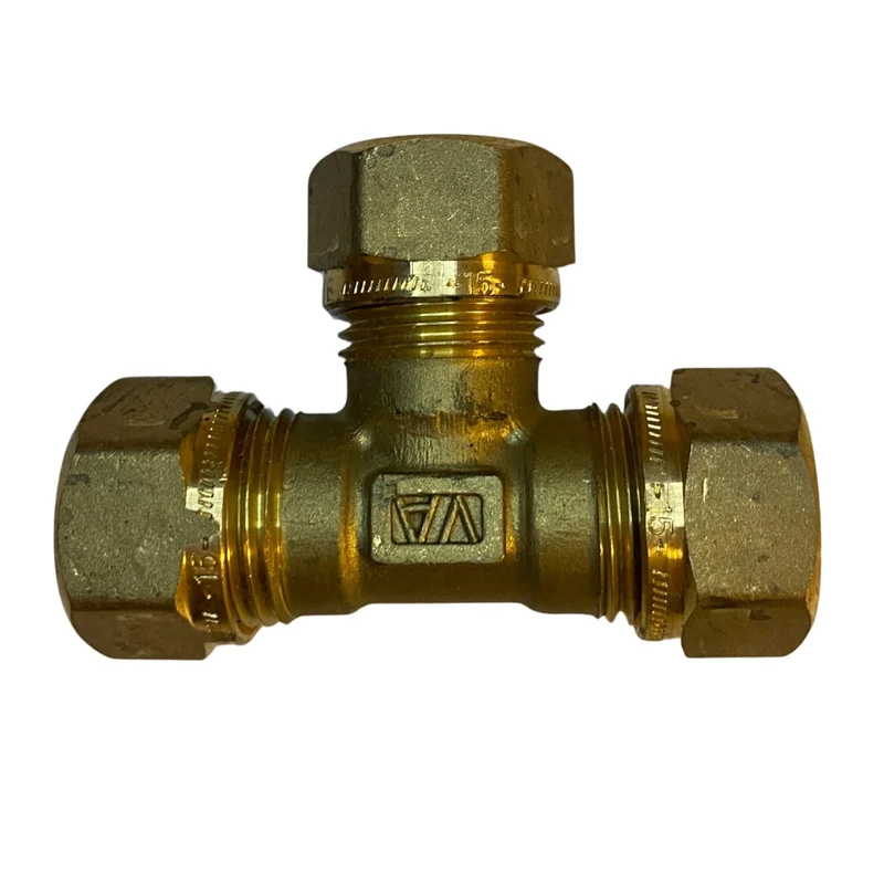 T-koppling klämring 15mm Vatette mässing