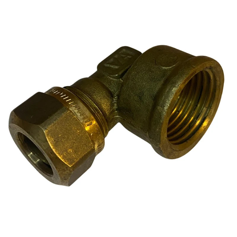 Vinkelkoppling invändig Vatette mässing 12 mm