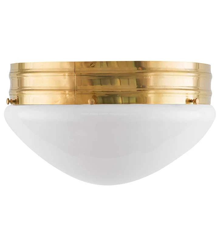 Taklampa - Heidenstamplafond 300 mässing, opalvit