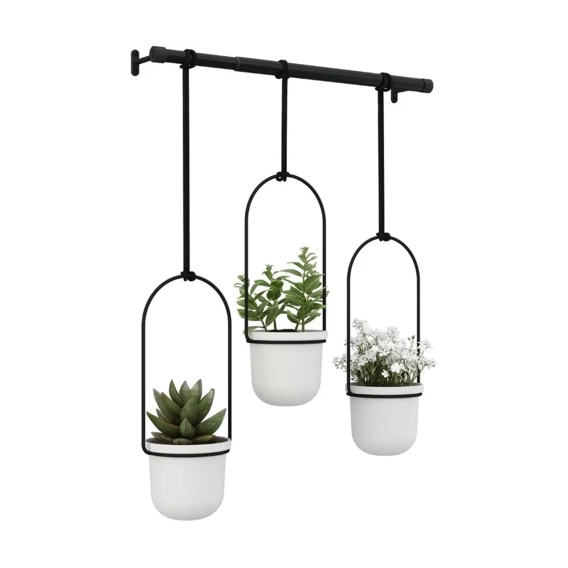 Hängande krukor 3 st UMBRA - TRIFLORA, vit