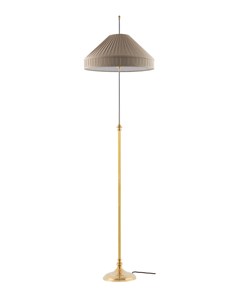 Golvlampa - Edfelt mässing, beige skärm