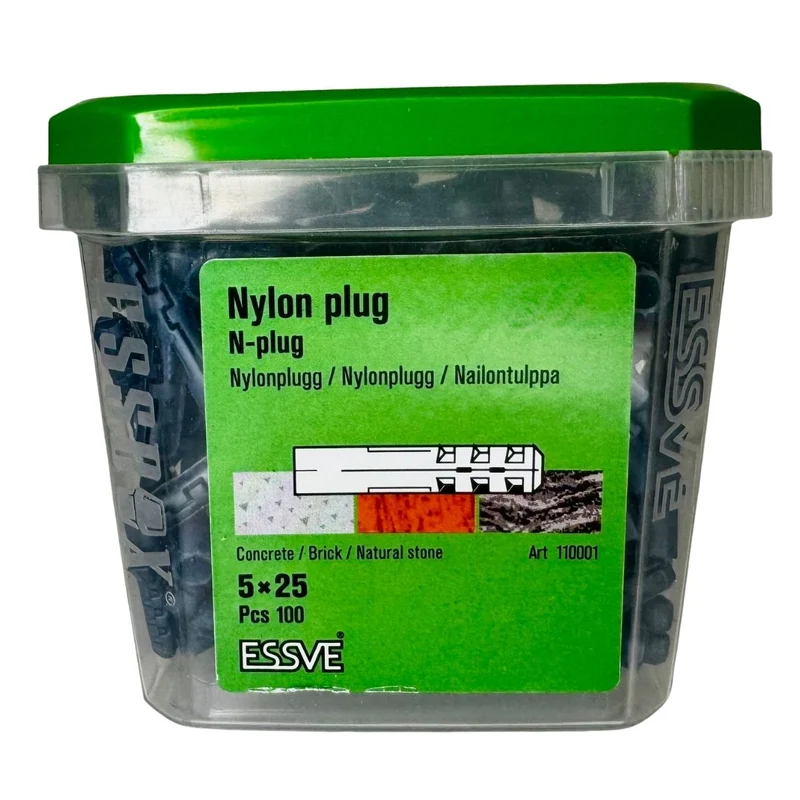 Nylonplugg 5x25 mm ESSVE 100-pack