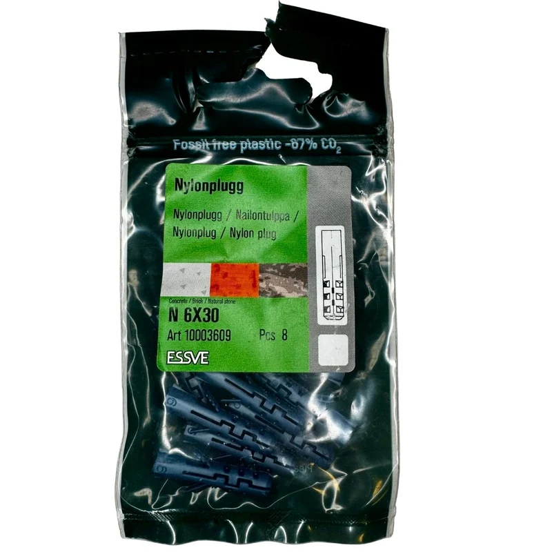 Nylonplugg 6x30 mm ESSVE 8-pack