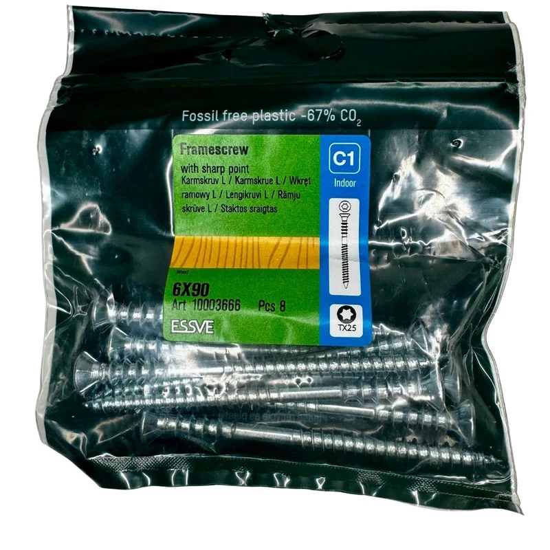 Karmskruv 6x90 mm ESSVE 8-pack