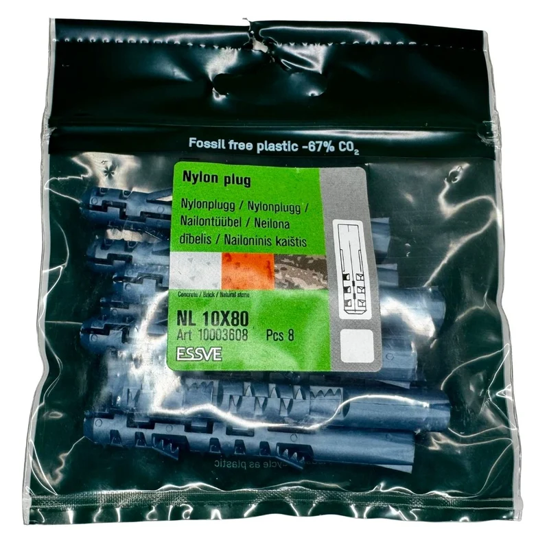 Nylonplugg 10x80 mm ESSVE 8-pack