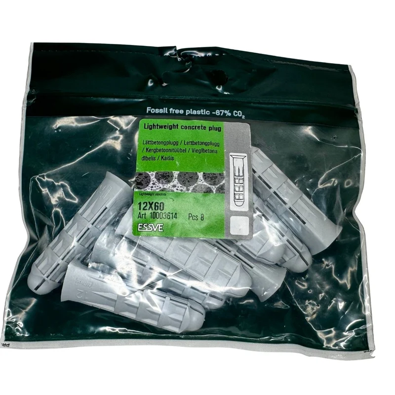 Lättbetongplugg 12x60 mm ESSVE 8-pack