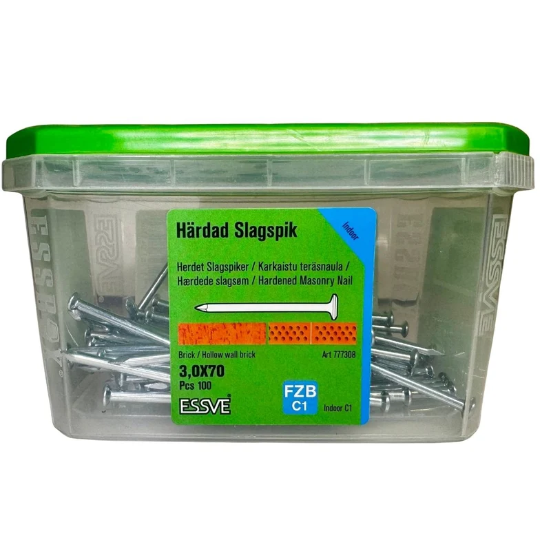 Härdad slagspik 3,0x70 mm FZB ESSVE 100-pack