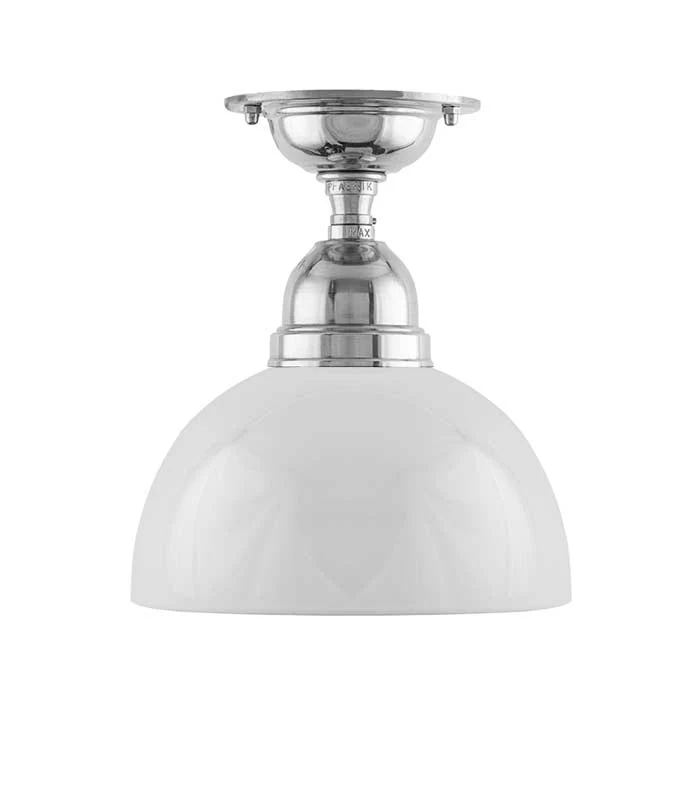 Badrumslampa - Taklampa Byström 60 nickel, halvsfär